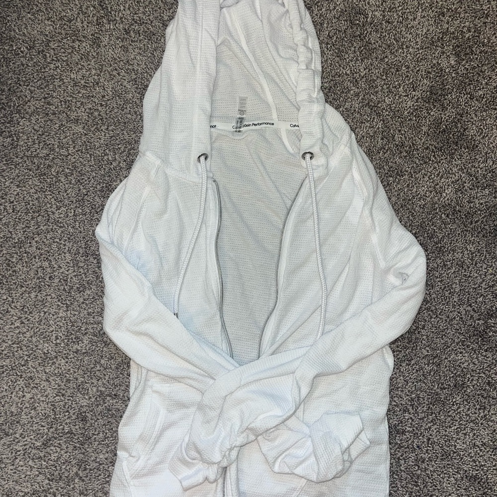 Calvin Klein Performance Textured White Hoodie